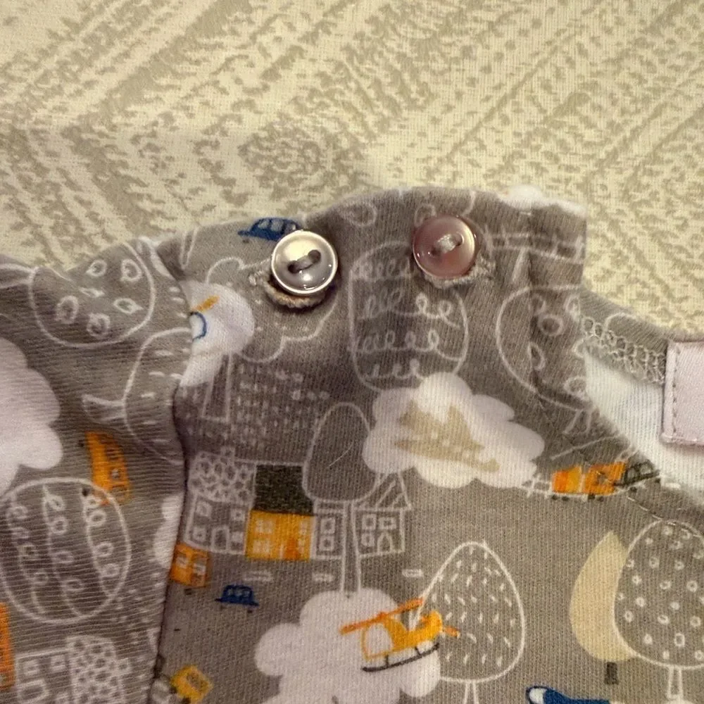 Zutano Baby Grey Romper – Ducks & Clouds Print (6–12M)